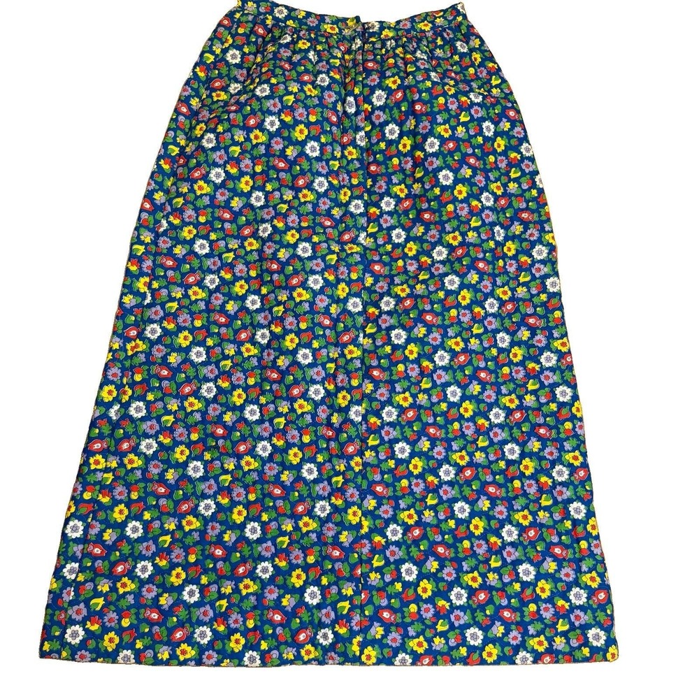 Vintage 70s Jumpin Juniors Skirt XS Floral Quilted Maxi Cottagecore A-Line Boho - Picture 4 of 16